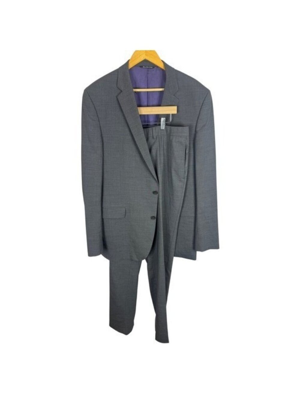 Jack Victor Mens Grey Super 120s Performance Stretch Wool Suit 46XL 38X36  Tall